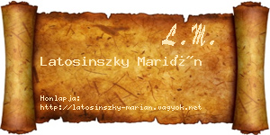 Latosinszky Marián névjegykártya